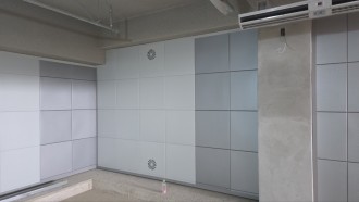 전주 한전 현장 - 벽체배수판(불연 칼라강판 시공)